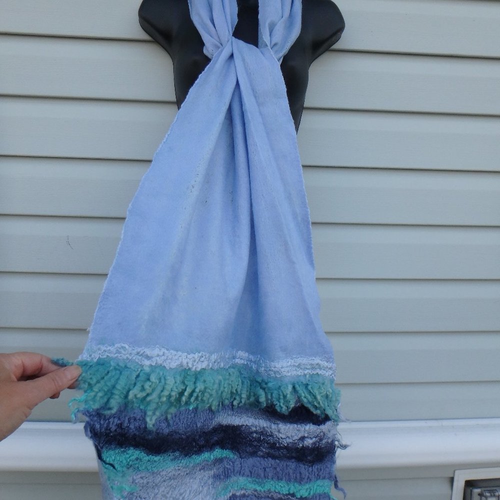 Hand felted custom shawl- scarf